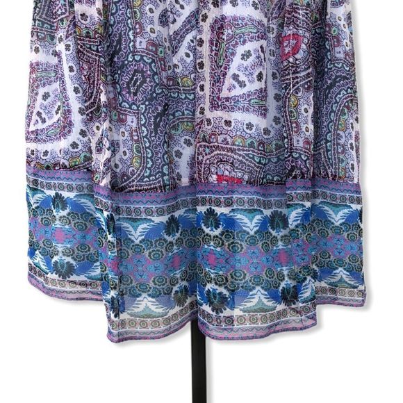 Shoshanna Jodhana Border Print Aditi Silk Metallic Thread Dress NWT size 10 - Picture 3 of 11